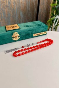 Gümüş Tasarım Sıkma Kehribar Tesbih Zar – El Yapımı, Doğal Taş, Zarif Gümüş İşçilik