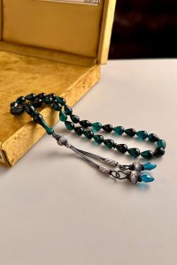 Su Damlası Kesim Sıkma Kehribar Tesbih – Kazaz Püsküllü El Yapımı Özel Seri