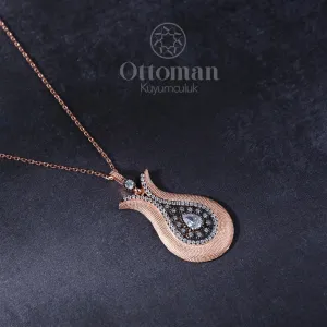 Lale Bayan Kolye Modeli – 925 Ayar Gümüş, El Yapımı Özel Tasarım