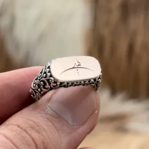 Gümüş takılar ve yüzükler ve aksesuarlar  925 Ayar gümüş  Özel tasarım el sanatı yüzükler ve diğer takılar “Hiç” Gümüş Yüzük