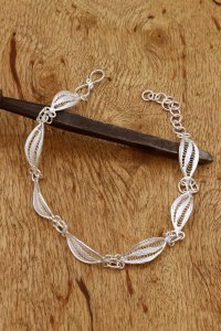 Gümüş takılar ve aksesuarlar - bilezik ve bileklik Telkari İşlemeli Gümüş Bileklik 217