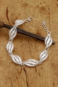 Gümüş takılar ve aksesuarlar - bilezik ve bileklik Telkari İşlemeli Gümüş Bileklik 224