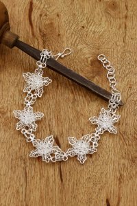 Gümüş takılar ve aksesuarlar - bilezik ve bileklik Yıldız Modeli Telkari İşlemeli Gümüş Bileklik 283