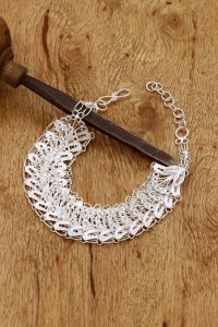 Gümüş takılar ve aksesuarlar - bilezik ve bileklik Pullu Telkari İşlemeli Gümüş Bileklik 293