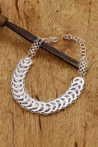 Gümüş takılar ve aksesuarlar - bilezik ve bileklik Pullu Telkari İşlemeli Gümüş Bileklik 296