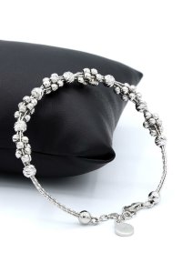 سوار فضة موديل دوركا مزخرف بنقش قلم ملبس بالروديوم 219