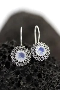 Gümüş takılar ve aksesuarlar - bayan küpeler Ay Taşlı Telkari Gümüş Küpe 249