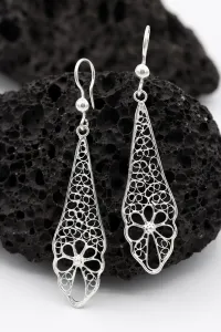 Gümüş takılar ve aksesuarlar - bayan küpeler Telkari İşlemeli Gümüş Küpe 291