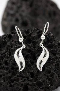 Gümüş takılar ve aksesuarlar - bayan küpeler Telkari İşlemeli Gümüş Küpe 286