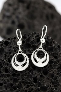 Gümüş takılar ve aksesuarlar - bayan küpeler Telkari İşlemeli Gümüş Küpe 288