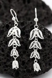 Gümüş takılar ve aksesuarlar - bayan küpeler Telkari İşlemeli Gümüş Küpe 293