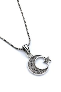 Ay Yıldız Telkari Gümüş Kolye 362