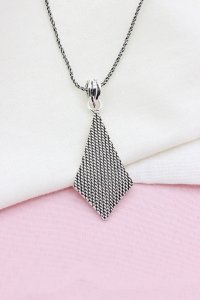 Gümüş takılar ve aksesuarlar - bayan küpeler Telkari İşlemeli Gümüş Kolye 535