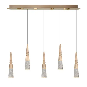 Özcan Lighting 2790-5AS 5-Light Sequential LED Pendant Light