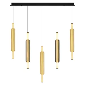 Özcan Lighting 4117-5AS 5-Bar Decorative LED Pendant Chandelier