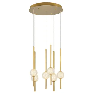 Özcan Lighting 4133-6A Modern 6-Bar LED Pendant Chandelier