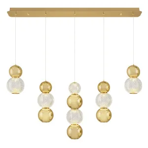 Özcan Lighting 4136-5AS Linear 5-Light Sun-Inspired LED Pendant Chandelier