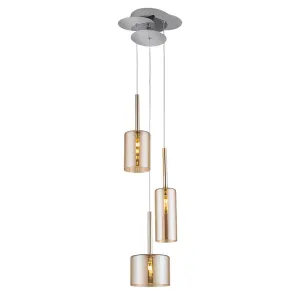 Özcan Lighting 4721-3A 3-Light Decorative Glass Pendant Chandelier