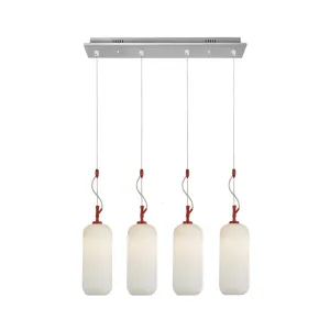 Özcan Lighting 5249-4AS 4-Light Linear LED Chandelier