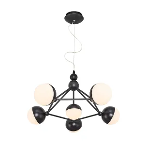 Özcan Lighting 5673-6A 6-Light Glass Globe Decorative LED Chandelier
