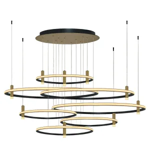 Özcan Lighting 5703-7A 7-Light Round LED Pendant Chandelier