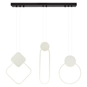 Özcan Lighting 5801-3S 3-Light Modern LED Pendant Chandelier