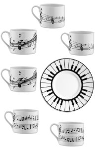 طقم فناجين قهوة كوتاهيا بورسلين "سيمفونية لا تنتهي" مكون من 12 قطعة لشخصين