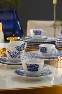 Kütahya Porcelain Zeugma Kintsugi 12-Piece 6-Person Tea Set