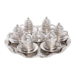 Authentic Copper Tea and Coffee Cup Set, Six-Piece Coffee Set – Vintage Ottoman Style