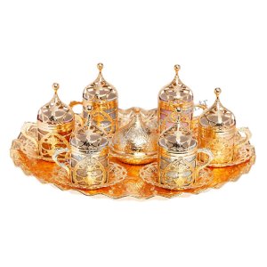 Authentic Copper Tea and Coffee Cup Sets. Gift Tea - Coffee Cup Sets. Six-Piece Coffee Set – Hürrem Colorful