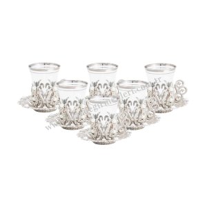 Authentic copper tea and coffee cup sets. Gift tea - coffee cup sets. Six-Piece Stone Tea Set Without Tray – Ottoman