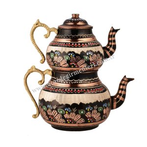 طقم شاي وقهوة نحاسي أصيل. أطقم شاي - قهوة هدايا. إبريق شاي نحاسي – كبير أَرْزِينْجان