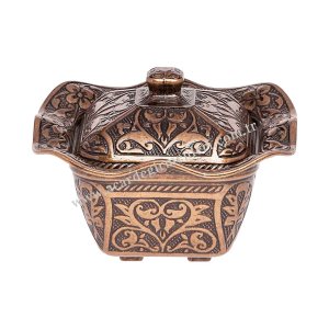 طقم شاي وقهوة نحاسي أصيل. أطقم شاي - قهوة هدايا. سكرية – صغير مربع