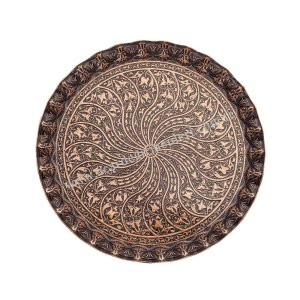 طقم شاي وقهوة نحاسي أصيل. أطقم شاي - قهوة هدايا. طقم شاي مع صينية – جديد متموج