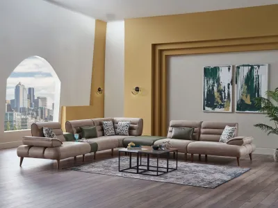 Exclusive Mobilyalar ( Modern tarz ) Forte Köşe Takımı Vizon