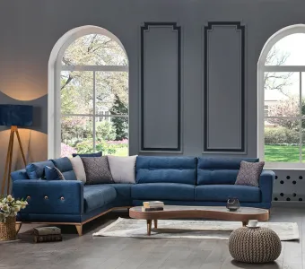 Metropol Corner Sofa (K+3+2+B) Navy Blue