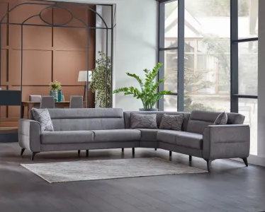 أريكة الزاوية V ستيل (K+3+2) رمادي