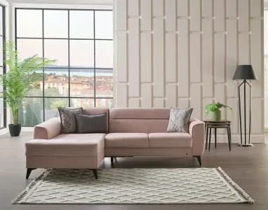 Still Right Corner Sofa (Long Seat + 2-Seater) Powder Pink