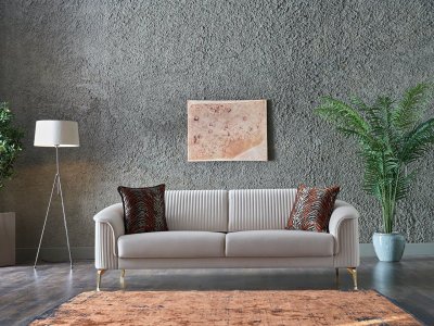 Grande Line Üçlü Koltuk Krem