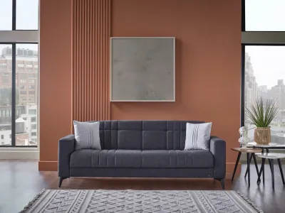 Almond Three-Seater Sofa