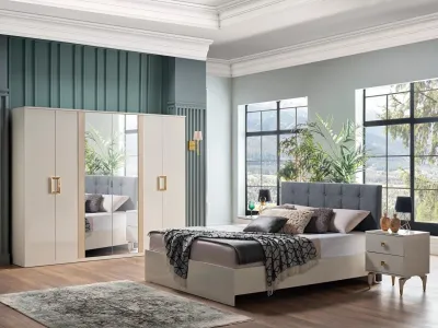 Perissa Gold Bedroom Set