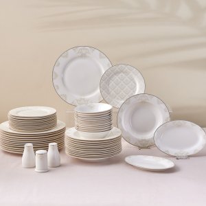 The Karaca Elegance Bone Siena 53-Piece 12-Person Dinner Set Gold