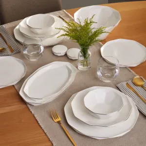 The Karaca Stream Bone Elmas 57-Piece 12-Person Dinner Set Gold