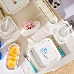 The Emsan Viola Porcelain 30-Piece 6-Person Breakfast Set