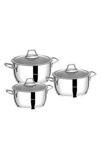 The Hisar Teos Induction-Based 6-Piece Mini Stainless Steel Cookware Set