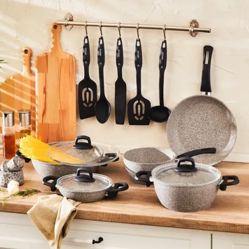 Emsan Experto 14 Parça Yanmaz Yapışmaz ve Çelik Tencere Seti