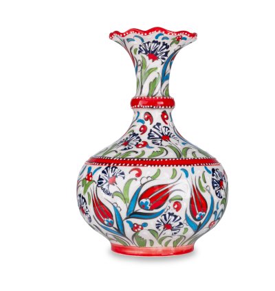 Kütahya El İşçiliği Çini & Seramik Geniş Çiçek Vazo  20 cm.