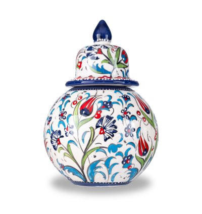 Kütahya El İşçiliği Çini & Seramik Küre Şah Küpü 12 cm.