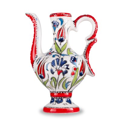 Kütahya El İşçiliği Çini & Seramik  Desenli İbrik 30 cm.