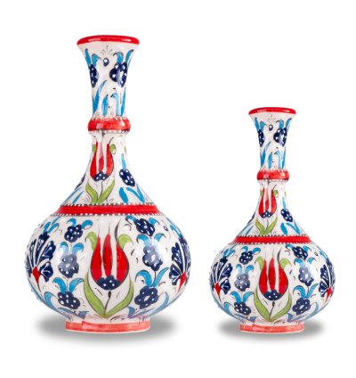 Kütahya El İşçiliği Çini & Seramik Gözyaşı Vazo  20 cm.